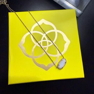 Kendra Scott Gold Necklace with White Pendant